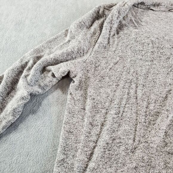 Soft Surroundings Dress Womens Medium Gray Sweater Tie Waist Pockets Split Neck - Picture 9 of 11